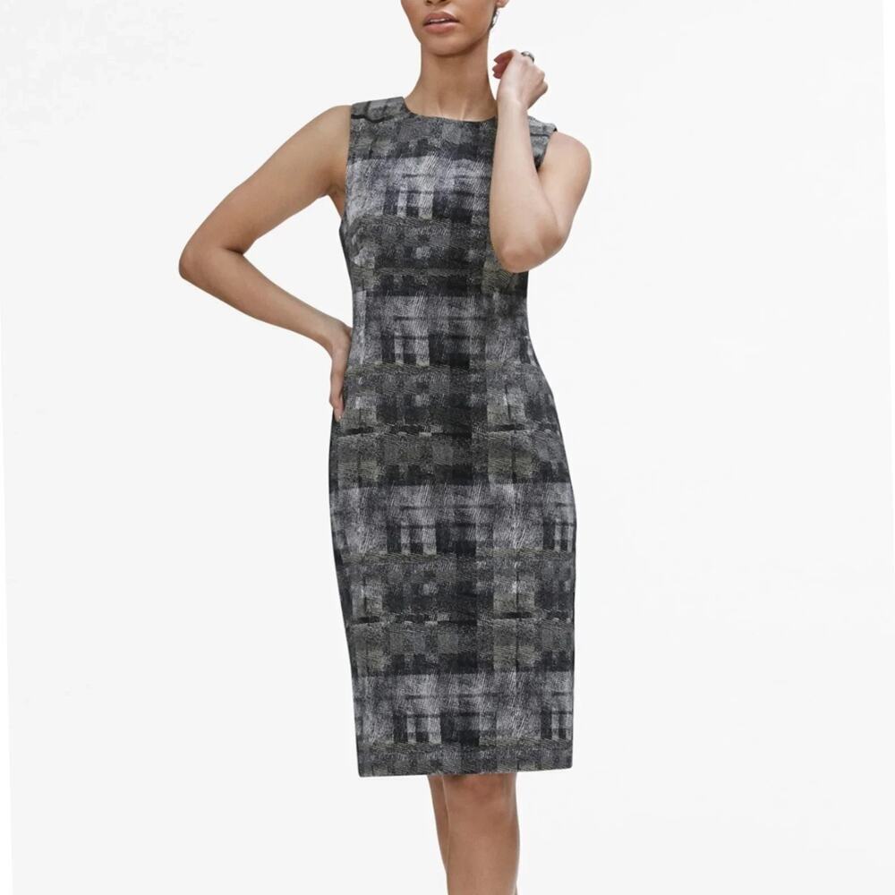 MM. Lafleur The Shirley Scratch Plaid Sheath Dress Size 14 Match Sleeveless